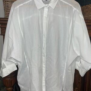 LOFT softened Women's white gauzy Blouse size large